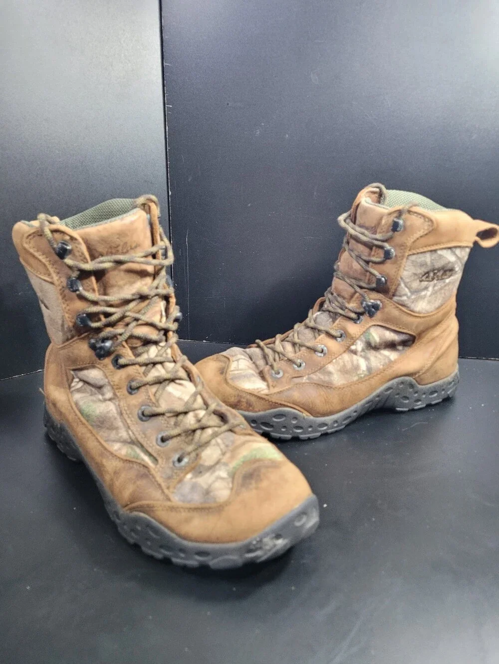 Cabelas Mens Hunting Boots Camo Suede Leather Waterproof GORE-TEX Size 11 D